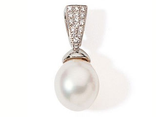 pendentif perle blanche